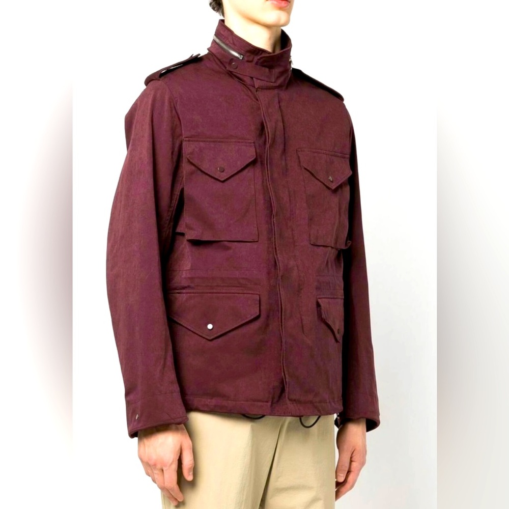 COLUMBIA FOUR-POCKET COTTON FIELD JACKET IN BURGUNDY - Picture 5 of 9